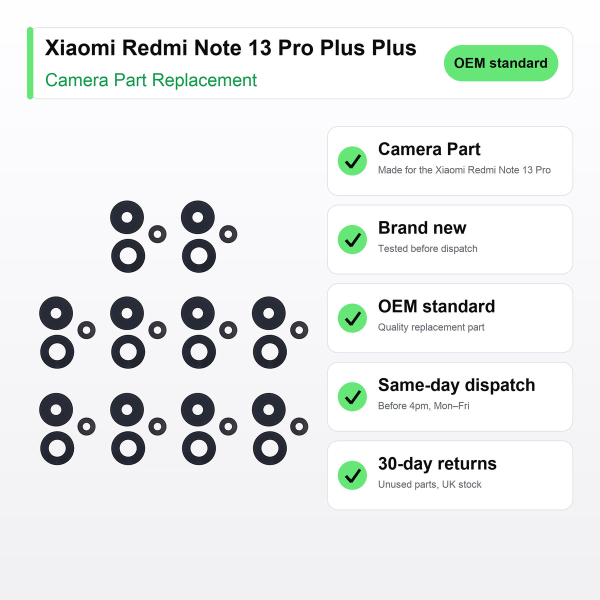 Xiaomi Redmi Note 13 Pro Plus Plus camera lens key facts: brand new, tested, same-day UK dispatch