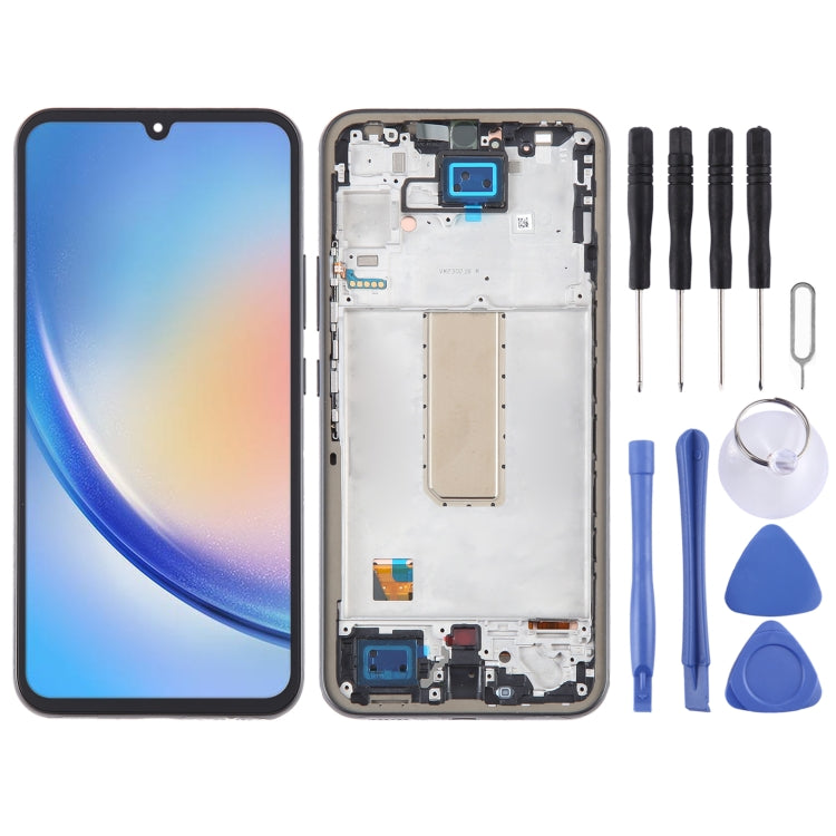 LCD Screen Digitizer Full Assembly with Frame, For Samsung Galaxy A25 SM-A256B, For Samsung Galaxy A15 5G SM-A156B, For Samsung Galaxy A35 SM-A356B, For Samsung Galaxy A05 SM-A055F, For Samsung Galaxy A05s SM-A057F