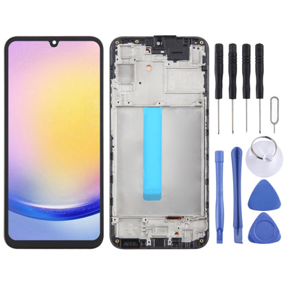 LCD Screen Digitizer Full Assembly with Frame, For Samsung Galaxy A25 SM-A256B, For Samsung Galaxy A15 5G SM-A156B, For Samsung Galaxy A35 SM-A356B, For Samsung Galaxy A05 SM-A055F, For Samsung Galaxy A05s SM-A057F