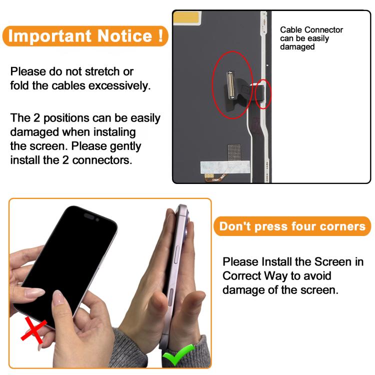 iPhone 14 Pro Soft OLED Screen Replacement Display Assembly with Digitizer