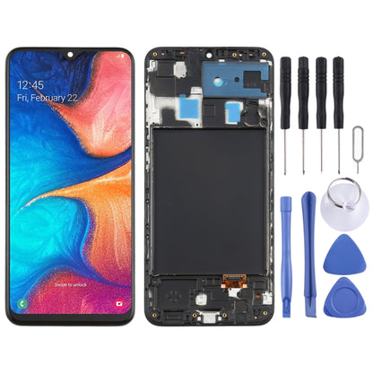 For Samsung Galaxy A20 Super AMOLED Material LCD Screen and Digitizer Full Assembly with Frame