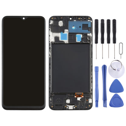For Samsung Galaxy A20 Super AMOLED Material LCD Screen and Digitizer Full Assembly with Frame
