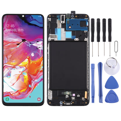 For Samsung Galaxy A70 Super AMOLED Material LCD Screen and Digitizer Full Assembly with Frame