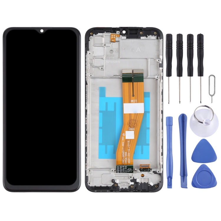 For Samsung Galaxy A03s LCD Screen and Digitizer Full Assembly with Frame