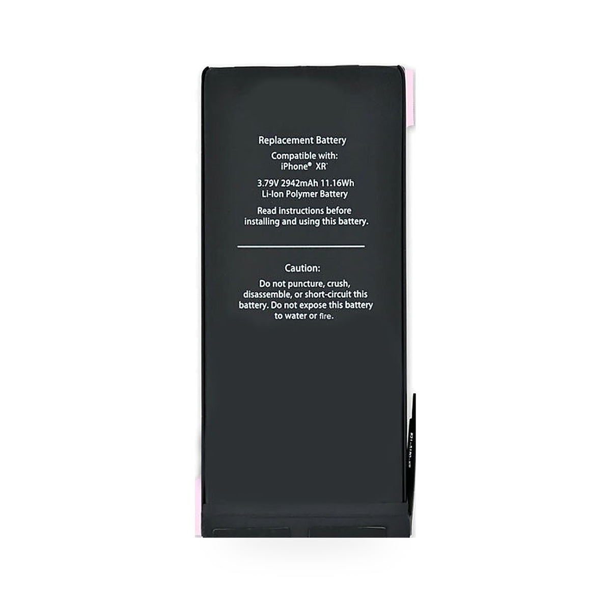 Apple iPhone XR replacement battery, front view on white background