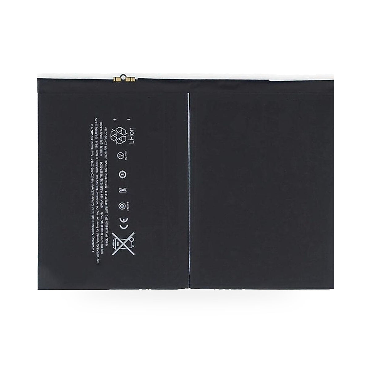 Apple iPad Air (A1474, A1475) replacement battery, front view on white background