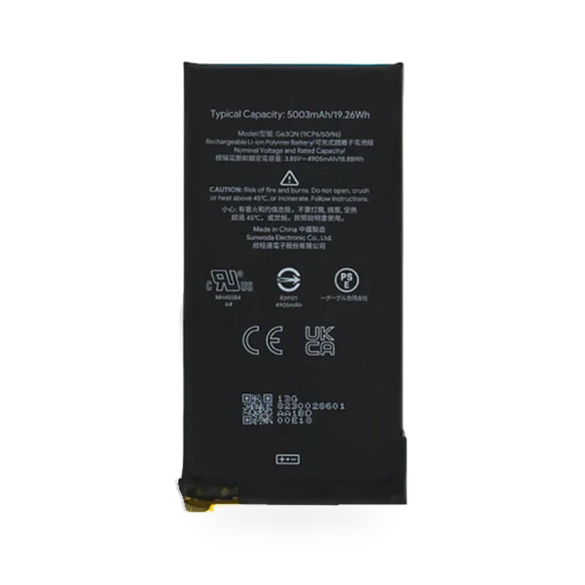 Google Pixel 6 Pro Battery Replacement 5003 mAh - new OEM standard battery on white background