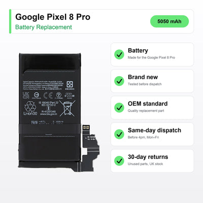 Google Pixel 8 Pro battery key facts: brand new, tested, same-day UK dispatch