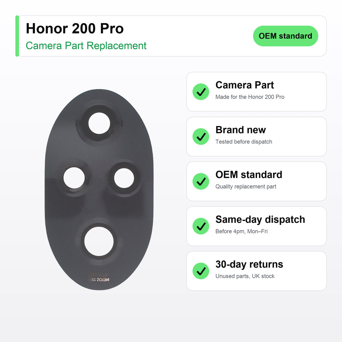 Honor 200 Pro camera lens key facts: brand new, tested, same-day UK dispatch