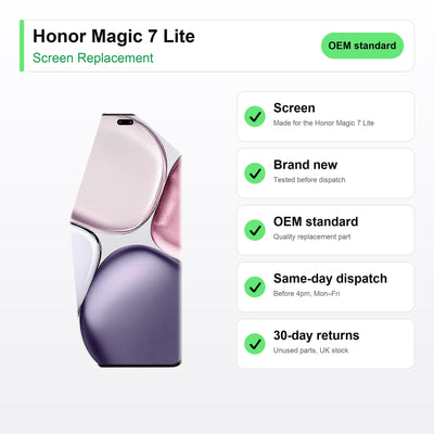 Honor Magic 7 Lite screen key facts: brand new, tested, same-day UK dispatch