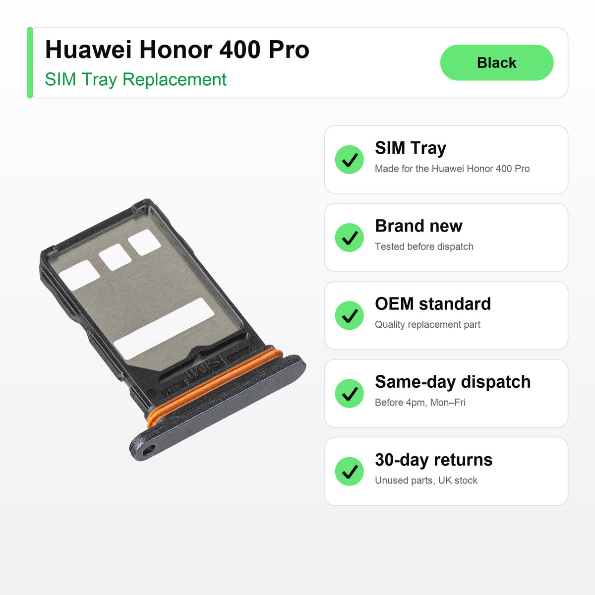 Huawei Honor 400 Pro SIM tray key facts: brand new, tested, same-day UK dispatch