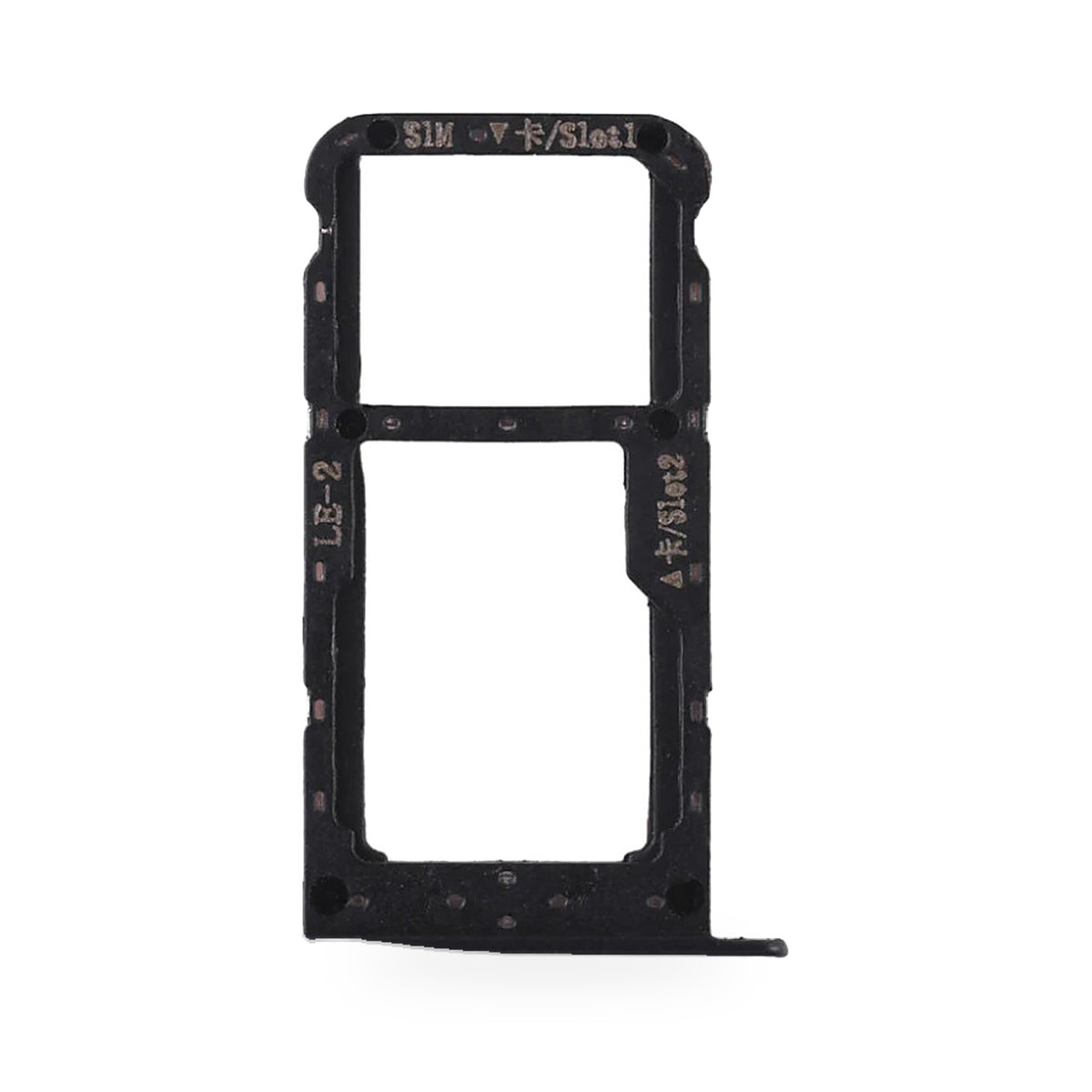 Huawei Honor 9 Lite SIM Card Tray Holder Replacement (Black) - new OEM standard SIM tray on white background