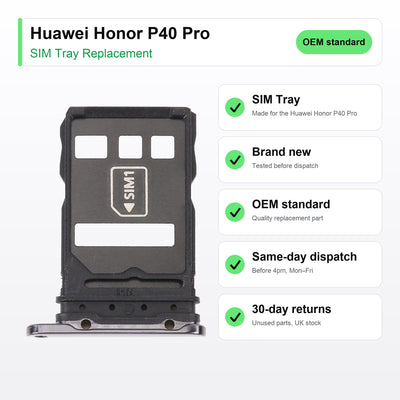 Huawei Honor P40 Pro SIM tray key facts: brand new, tested, same-day UK dispatch