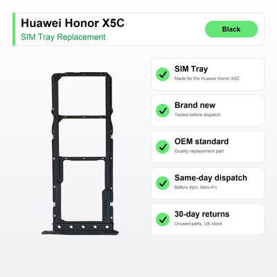 Huawei Honor X5C SIM tray key facts: brand new, tested, same-day UK dispatch