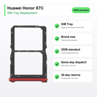 Huawei Honor X7C SIM tray key facts: brand new, tested, same-day UK dispatch