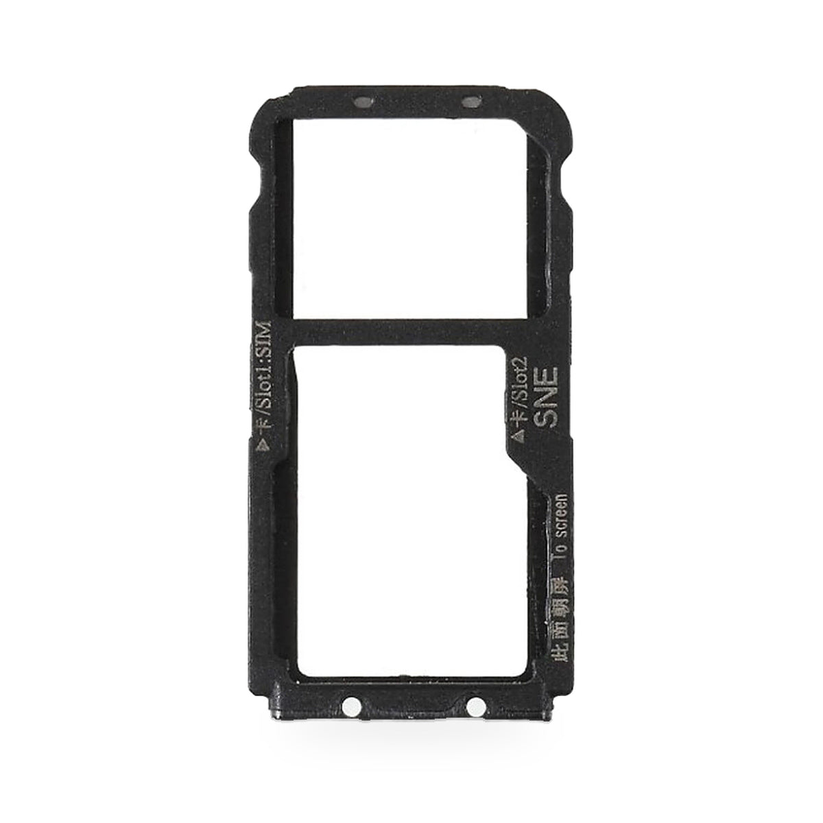 Huawei Mate 20 Lite SIM Card Tray Holder Replacement (Black) - new OEM standard SIM tray on white background