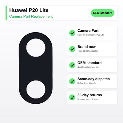 Huawei P20 Lite camera lens key facts: brand new, tested, same-day UK dispatch