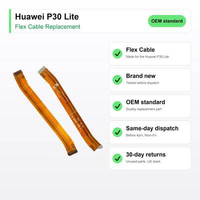 Huawei P30 Lite flex cable key facts: brand new, tested, same-day UK dispatch
