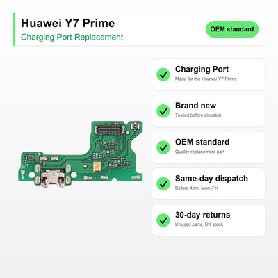 Huawei Y7 Prime charging port key facts: brand new, tested, same-day UK dispatch