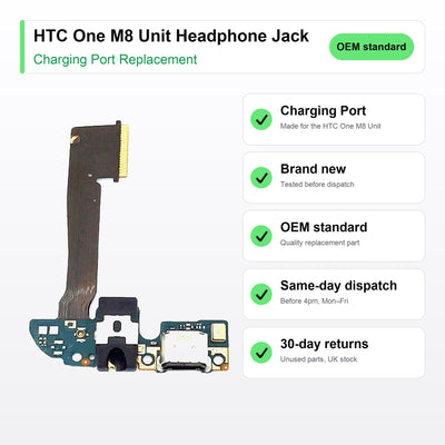 HTC One M8 Unit Headphone Jack Charging Port and Headphone Jack Flex Replacement key facts