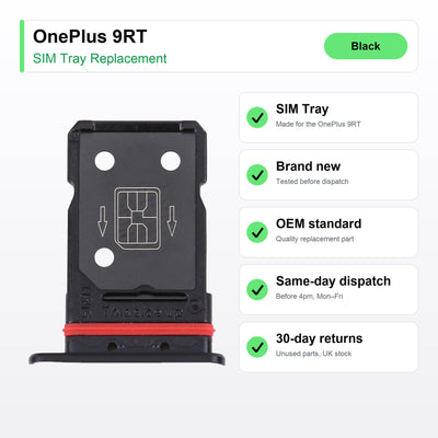 OnePlus 9RT SIM Card Tray Holder Replacement (BLACK) key facts