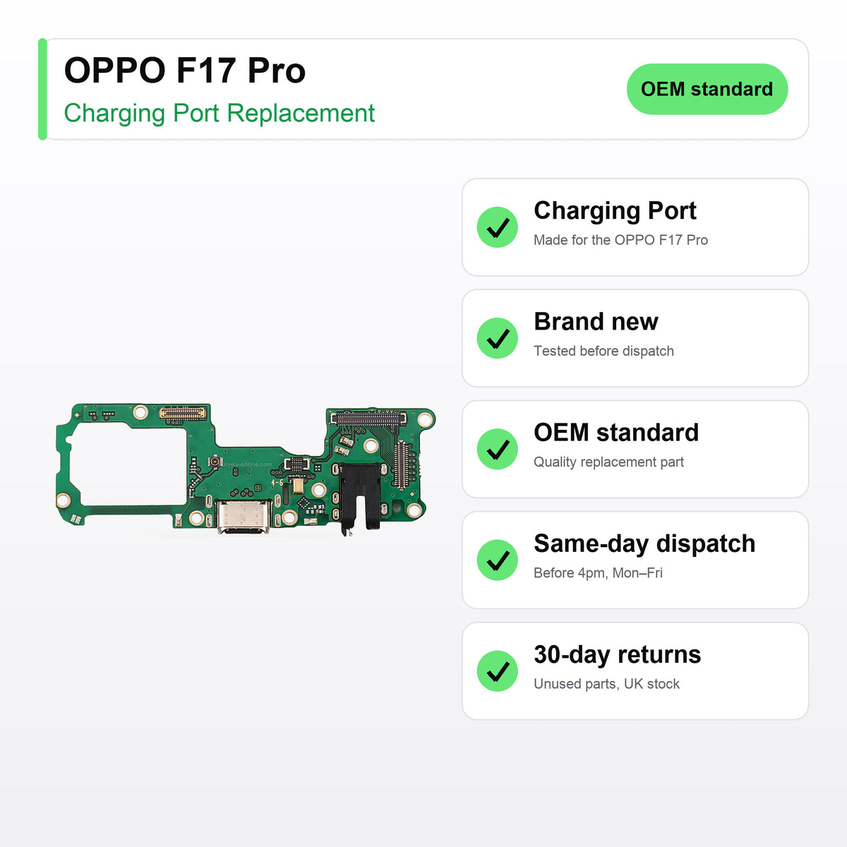 OPPO F17 Pro Charging Port Flex Replacement key facts