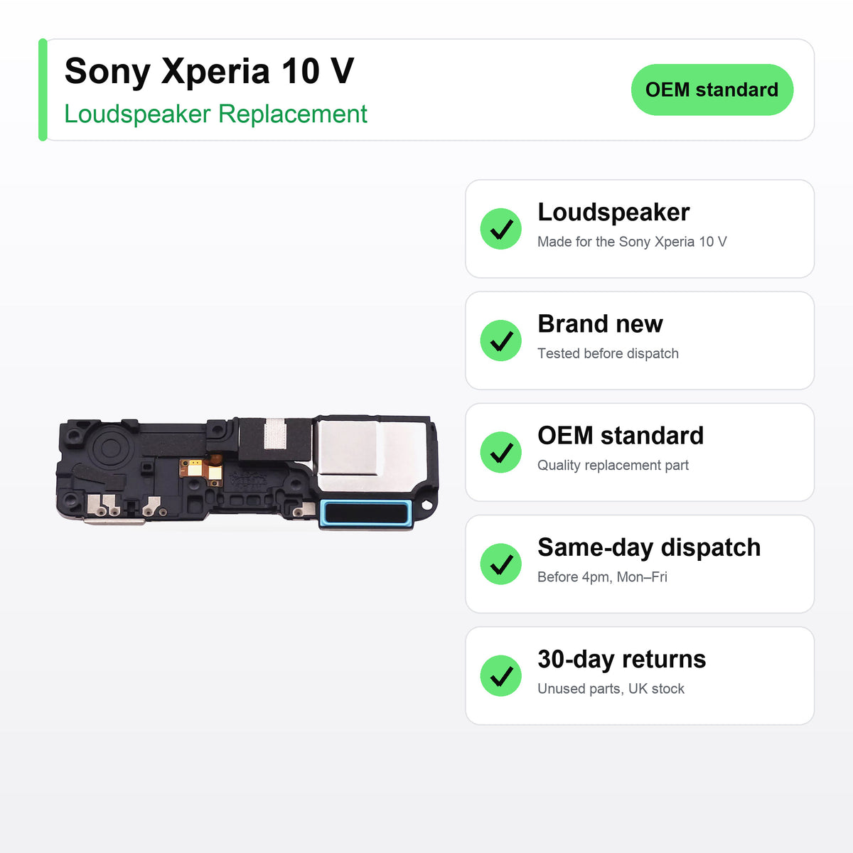 Sony Xperia 10 V Loudspeaker Ringer Buzzer Replacement key facts