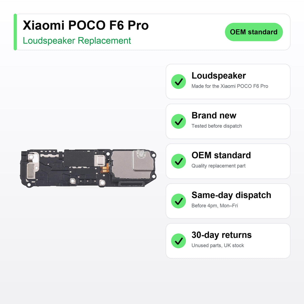 Xiaomi POCO F6 Pro Loudspeaker Ringer Buzzer Replacement key facts