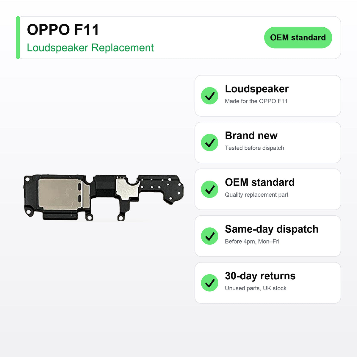 OPPO F11 Loudspeaker Ringer Buzzer Replacement key facts