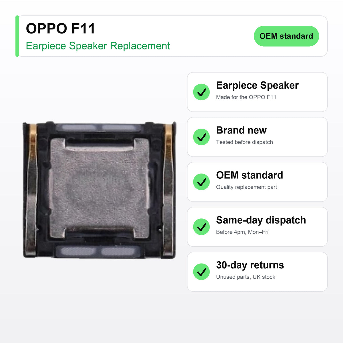 OPPO F11 Earpiece Speaker Replacement key facts