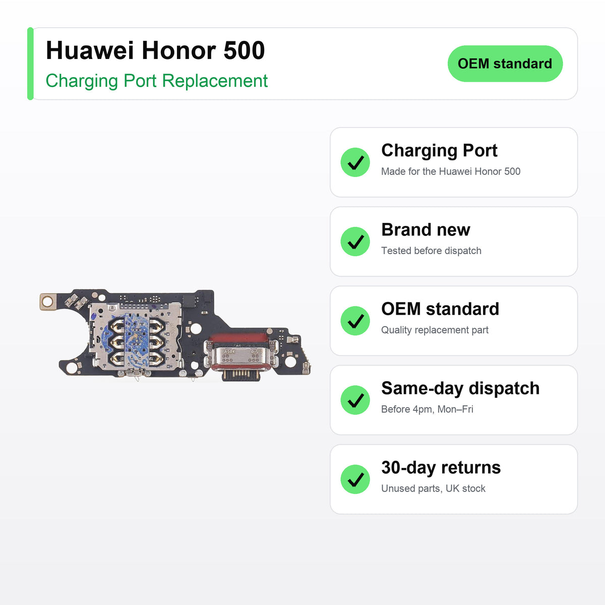 Huawei Honor 500 Charging Port Flex Replacement key facts