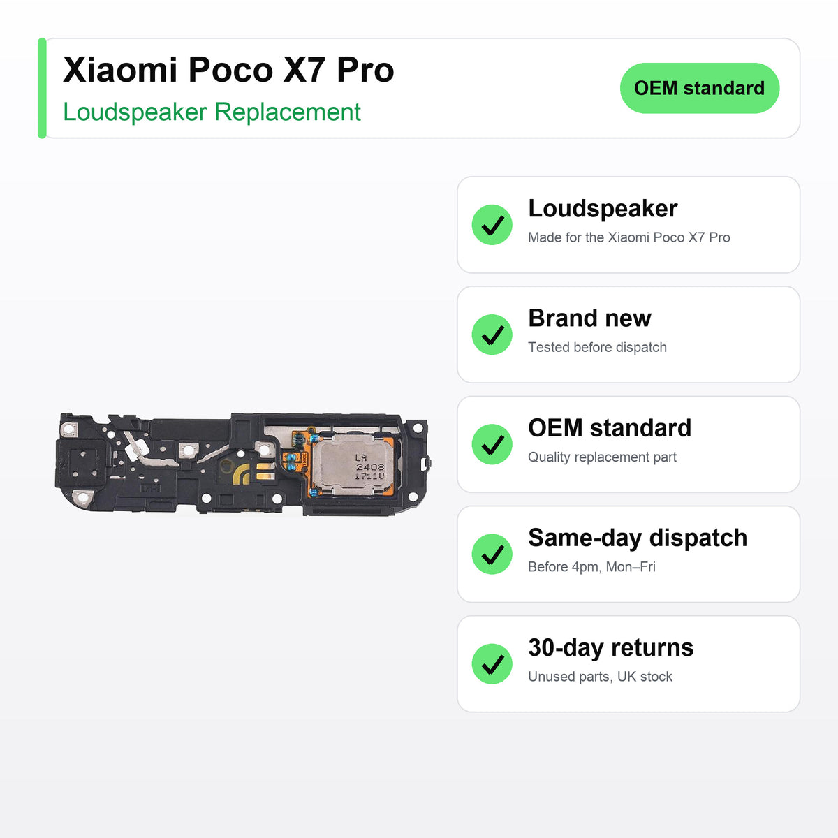 Xiaomi Poco X7 Pro Loudspeaker Ringer Buzzer Replacement key facts