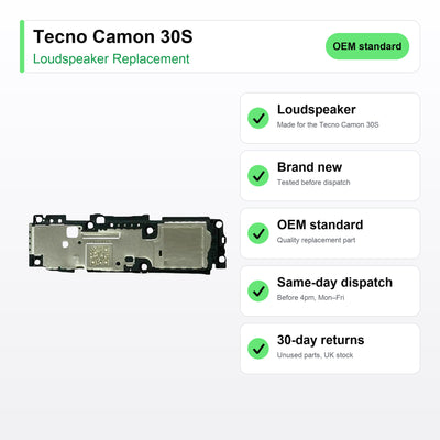 Tecno Camon 30S Loudspeaker Ringer Buzzer Replacement key facts