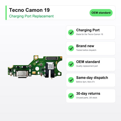 Tecno Camon 19 Charging Port Flex Replacement key facts