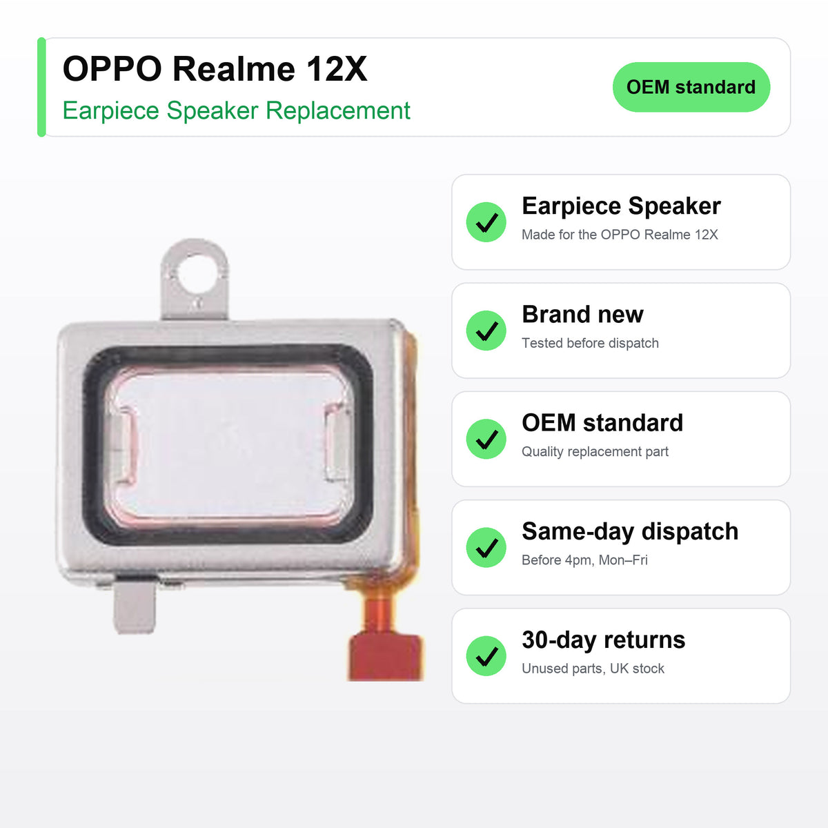 OPPO Realme 12X Earpiece Speaker Replacement key facts