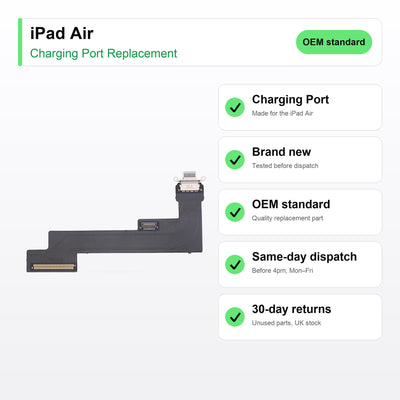 iPad Air charging port key facts: brand new, tested, same-day UK dispatch