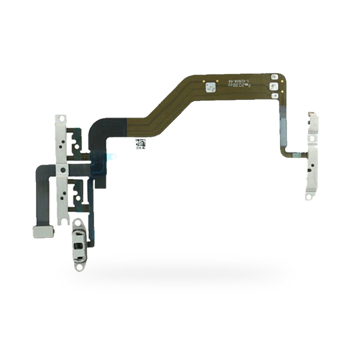 iPhone 12 Mini Mute Switch Metal Brackets Power and Volume Button Flex Cable Replacement - new OEM standard button flex on wh