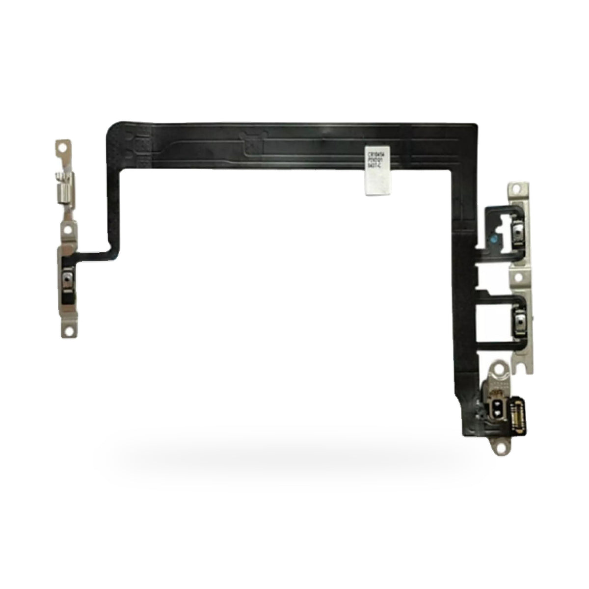iPhone 13 Mini Mute Switch Brackets Power and Volume Button Flex Cable Replacement - new OEM standard button flex on white ba