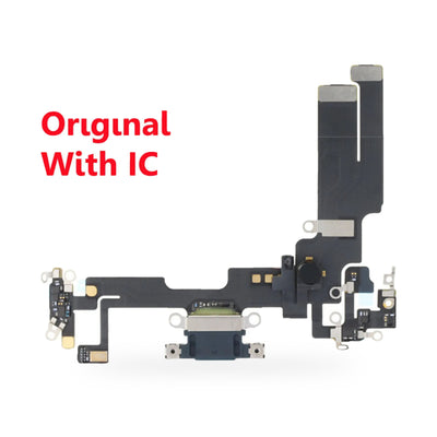 iPhone 14 / Midnight Charging Port Flex Replacement - new OEM standard charging port on white background