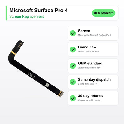 Microsoft Surface Pro 4 screen key facts: brand new, tested, same-day UK dispatch