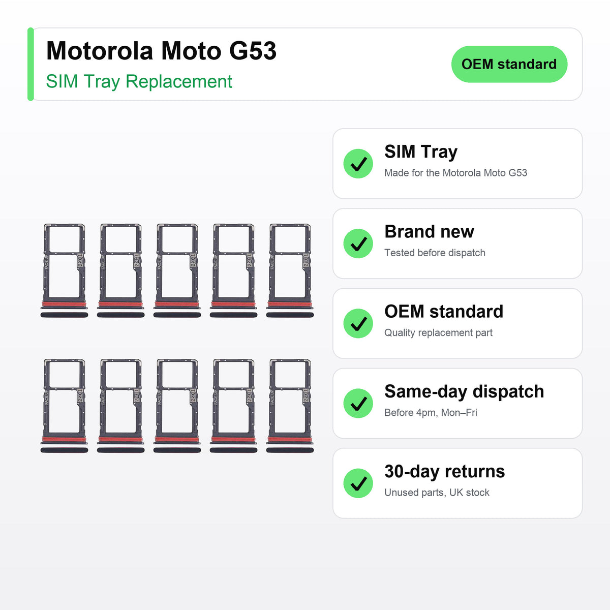 Motorola Moto G53 SIM tray key facts: brand new, tested, same-day UK dispatch