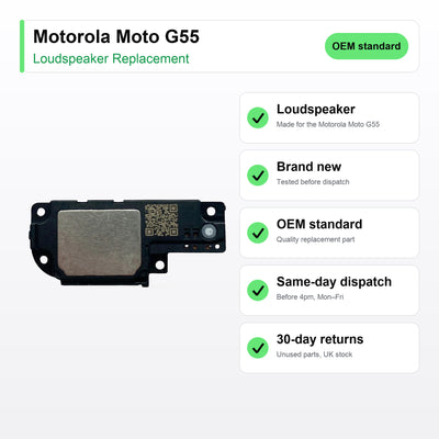 Motorola Moto G55 loudspeaker key facts: brand new, tested, same-day UK dispatch