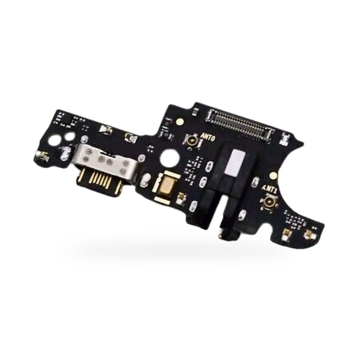 Motorola Moto G64 5G Headphone Charging Port and Headphone Jack Flex Replacement - new OEM standard charging port on white ba