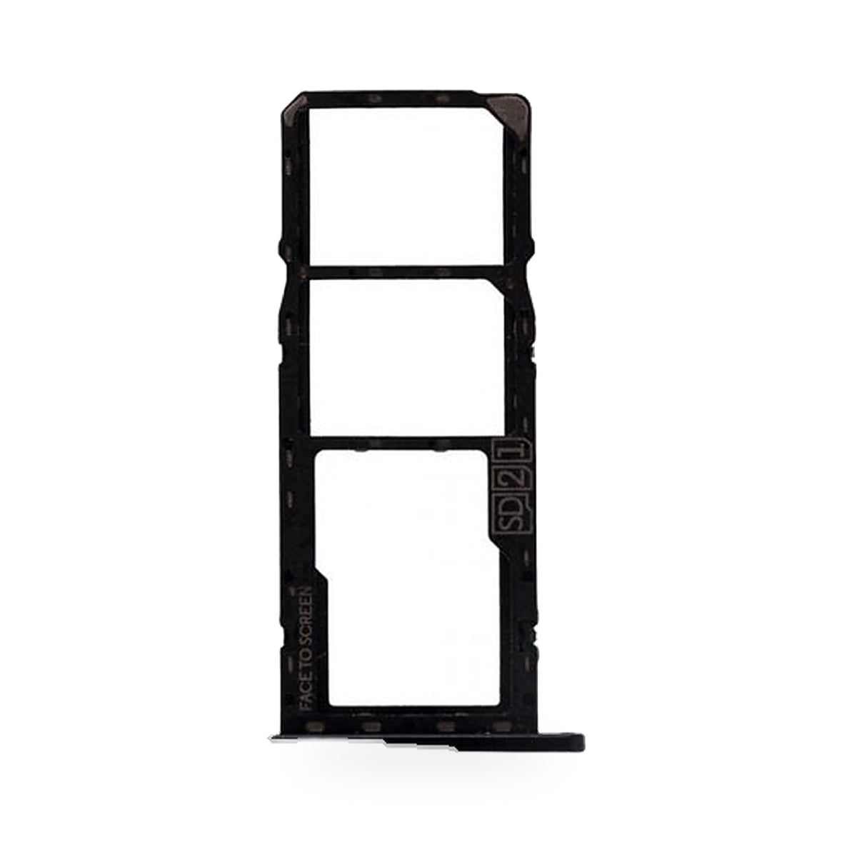 Motorola Moto G7 Play SIM Card Tray Holder Replacement (Black) - new OEM standard SIM tray on white background