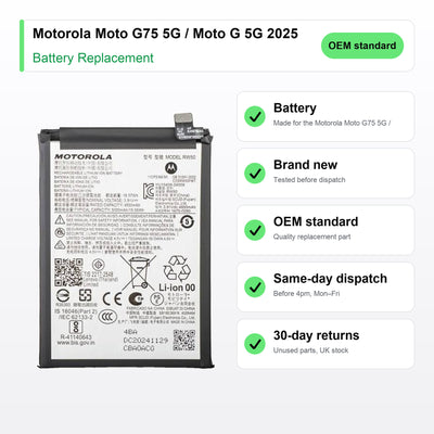 Motorola Moto G75 5G / Moto G 5G 2025 RW50 battery key facts: brand new, tested, same-day UK dispatch