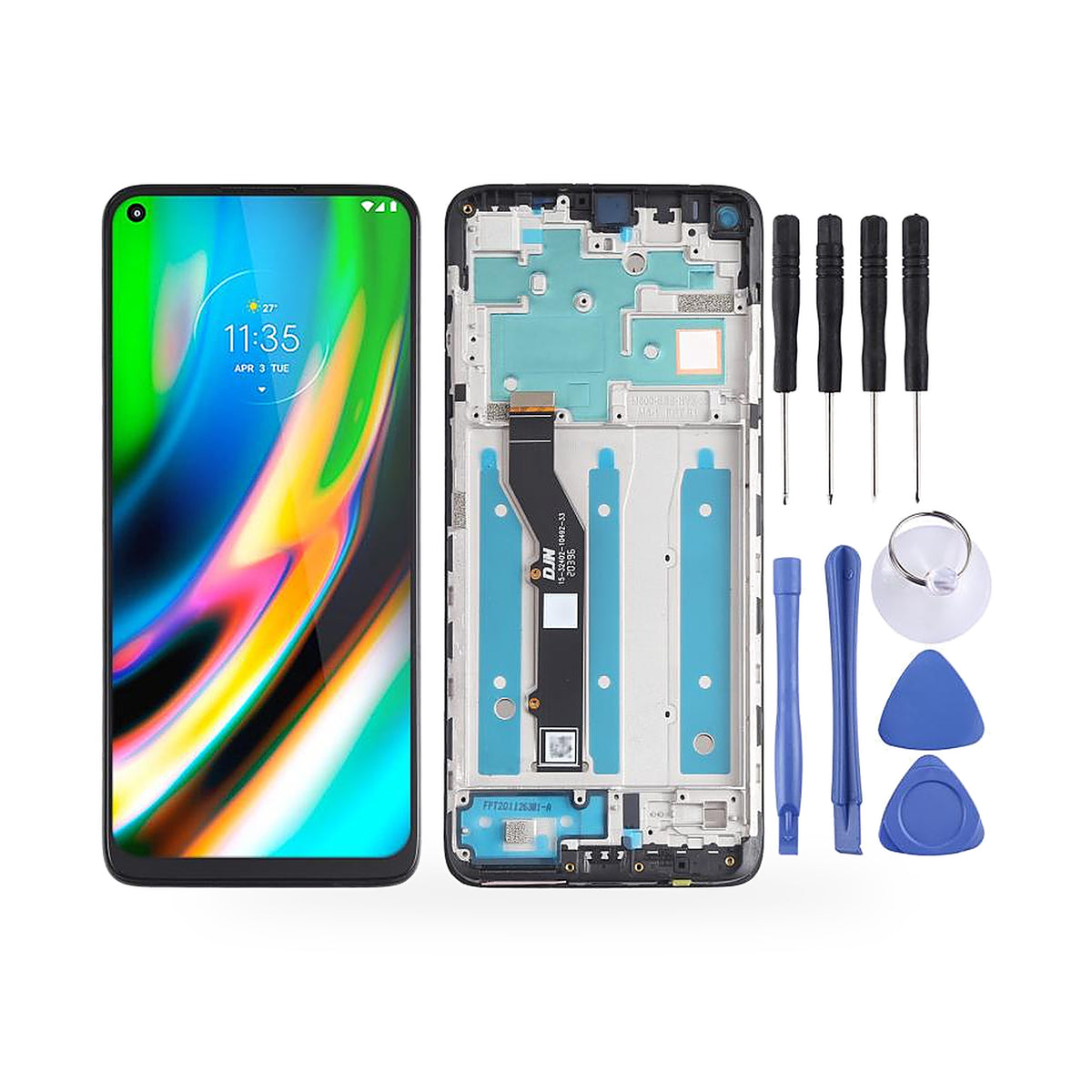 Motorola Moto G9 Plus LCD Screen and Touch Digitiser Assembly Replacement - new OEM standard screen on white background
