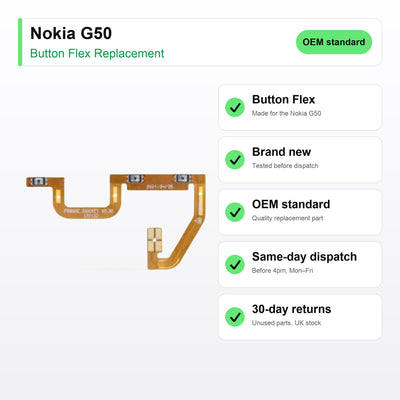 Nokia G50 button flex key facts: brand new, tested, same-day UK dispatch