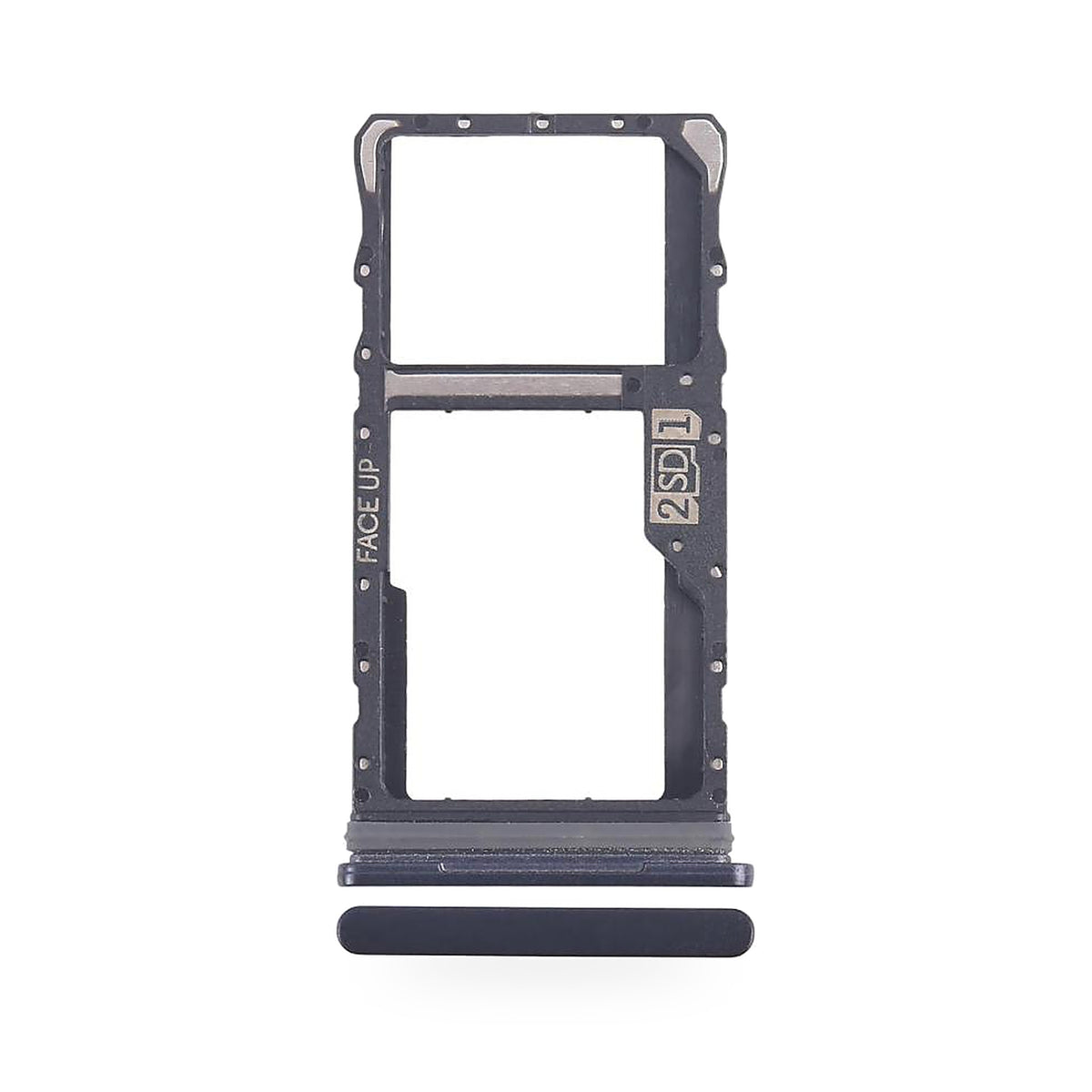 Nokia G50 SIM Card Tray Holder Replacement (Black) - new OEM standard SIM tray on white background
