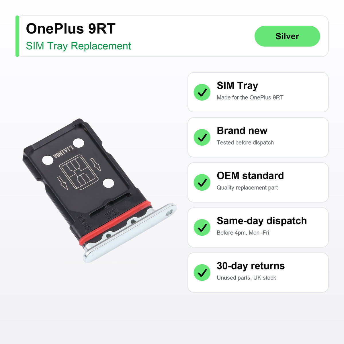 OnePlus 9RT SIM tray key facts: brand new, tested, same-day UK dispatch