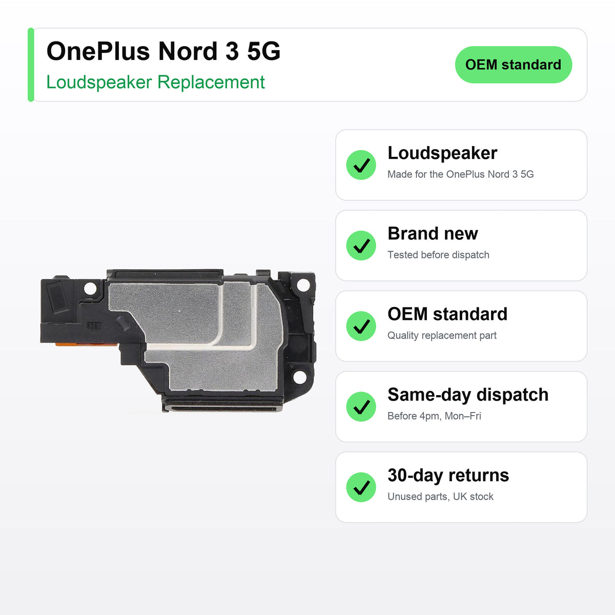 OnePlus Nord 3 5G loudspeaker key facts: brand new, tested, same-day UK dispatch